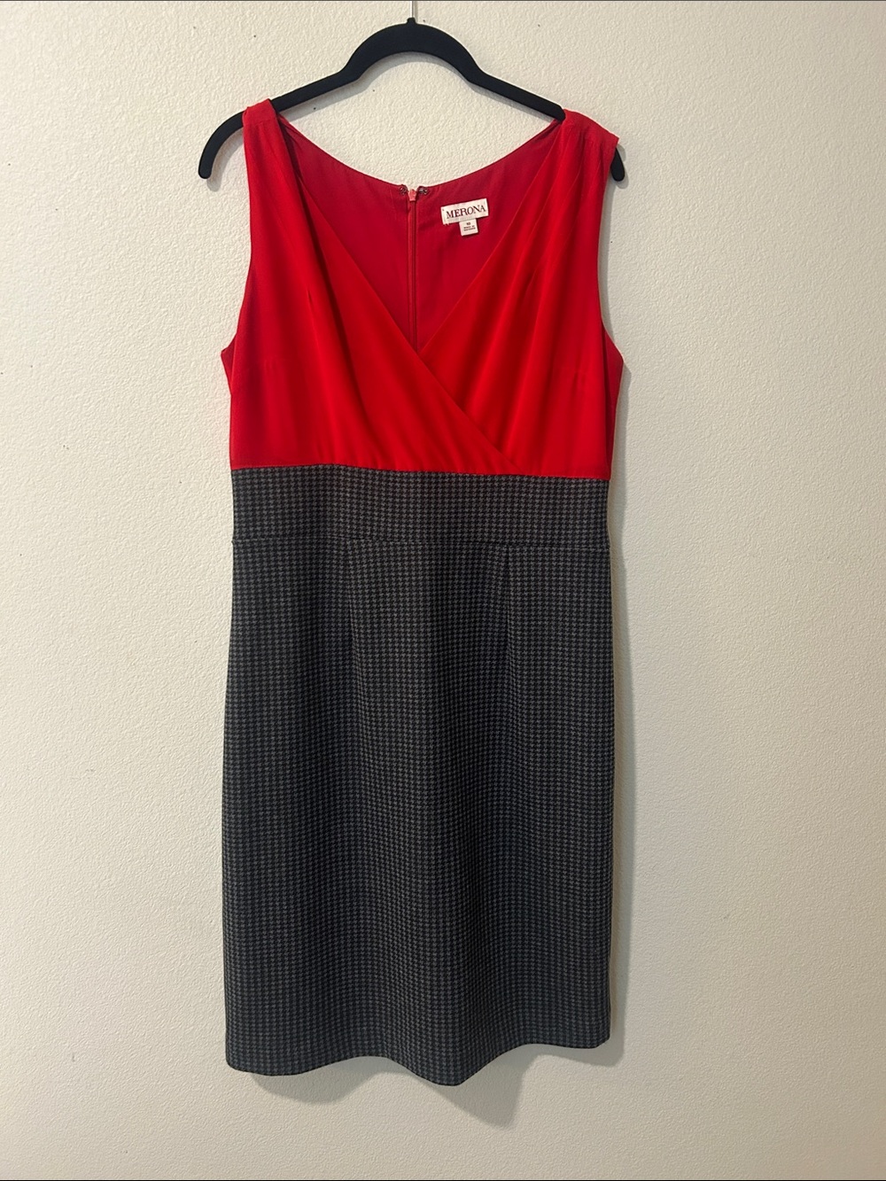 Merona Red & Black Patterned Sheath Dress